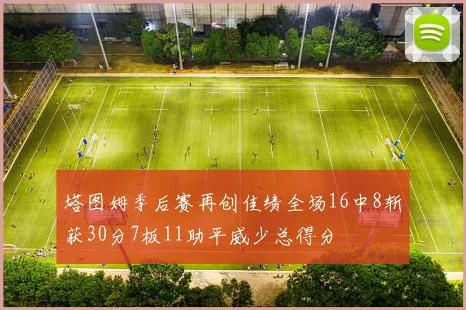 塔图姆季后赛再创佳绩全场16中8斩获30分7板11助平威少总得分